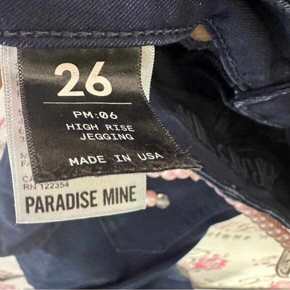 Paradise mine jegging pants denim dark blue skinny jeans high rise aritzia - Picture 6 of 13